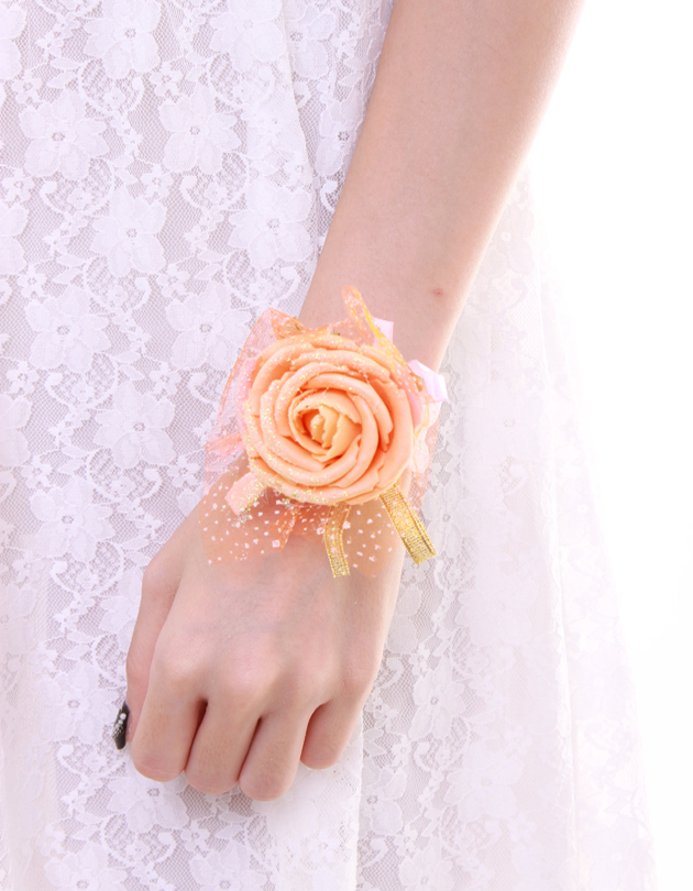 Blossom Bridesmaid Corsage in Orange